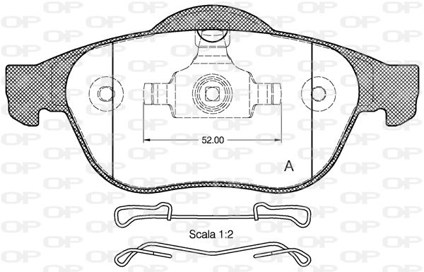 OPEN PARTS Комплект тормозных колодок, дисковый тормоз BPA0843.10